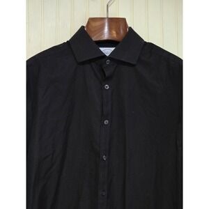 Charles Tyrwhitt Shirt Mens 17 34 Black Extra Slim Fit Non Iron French Cuff